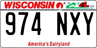 WI license plate 974NXY