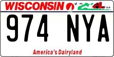 WI license plate 974NYA