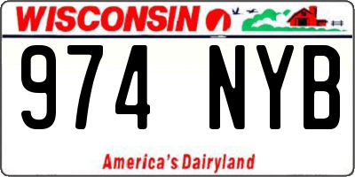 WI license plate 974NYB