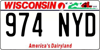 WI license plate 974NYD