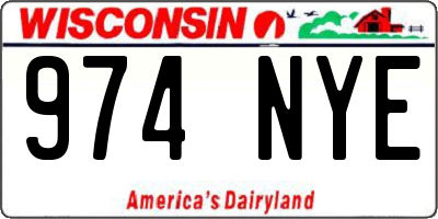 WI license plate 974NYE