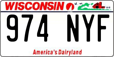 WI license plate 974NYF