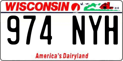 WI license plate 974NYH