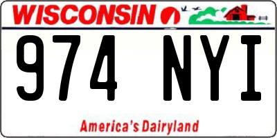 WI license plate 974NYI