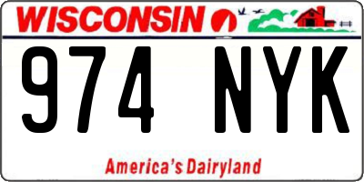 WI license plate 974NYK