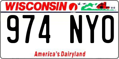 WI license plate 974NYO