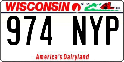 WI license plate 974NYP