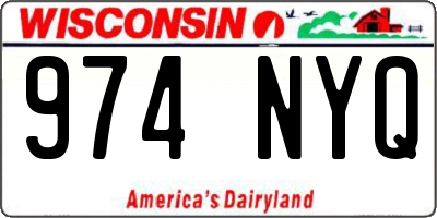 WI license plate 974NYQ