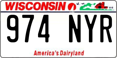 WI license plate 974NYR