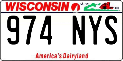 WI license plate 974NYS