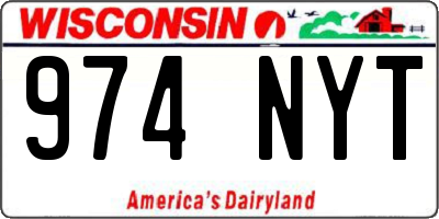 WI license plate 974NYT