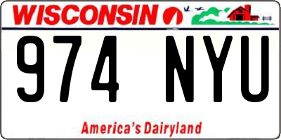 WI license plate 974NYU