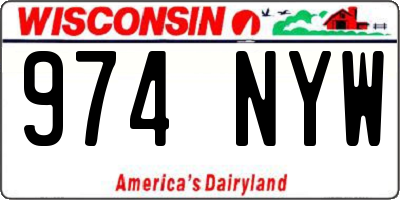 WI license plate 974NYW