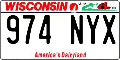 WI license plate 974NYX