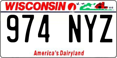 WI license plate 974NYZ
