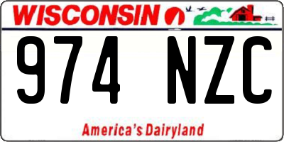 WI license plate 974NZC