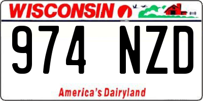 WI license plate 974NZD