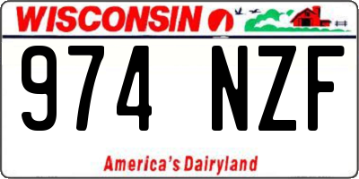 WI license plate 974NZF