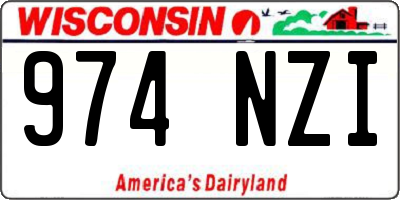 WI license plate 974NZI