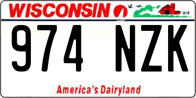 WI license plate 974NZK