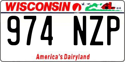 WI license plate 974NZP