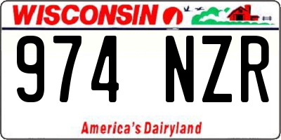 WI license plate 974NZR