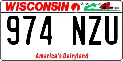 WI license plate 974NZU