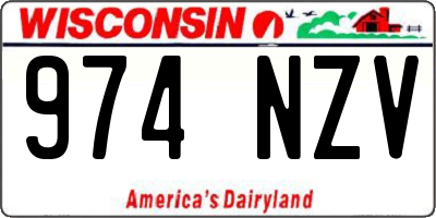 WI license plate 974NZV