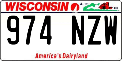 WI license plate 974NZW