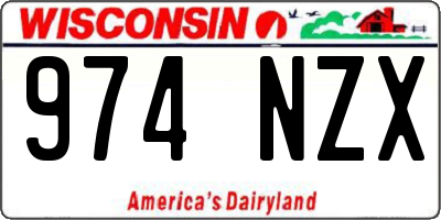 WI license plate 974NZX