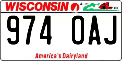 WI license plate 974OAJ