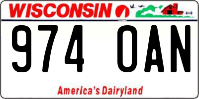 WI license plate 974OAN