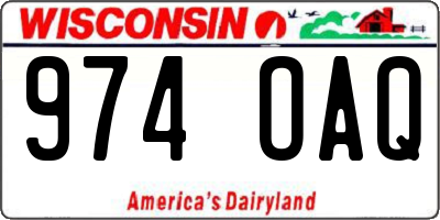 WI license plate 974OAQ