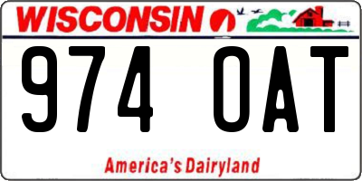 WI license plate 974OAT