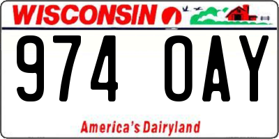 WI license plate 974OAY