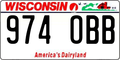 WI license plate 974OBB