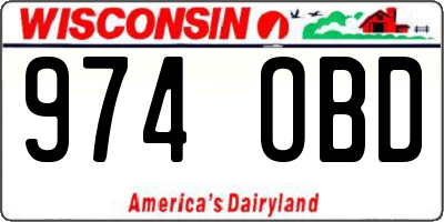 WI license plate 974OBD