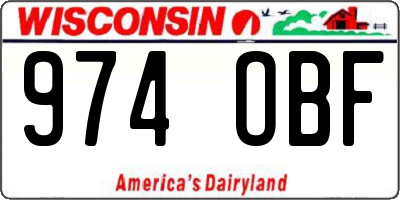 WI license plate 974OBF