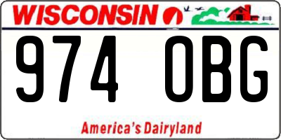 WI license plate 974OBG