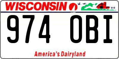 WI license plate 974OBI