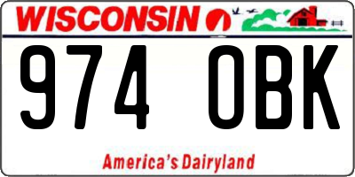 WI license plate 974OBK