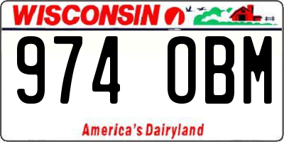 WI license plate 974OBM