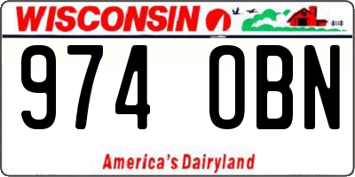 WI license plate 974OBN