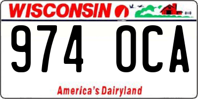 WI license plate 974OCA