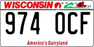 WI license plate 974OCF