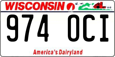 WI license plate 974OCI