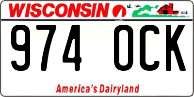 WI license plate 974OCK