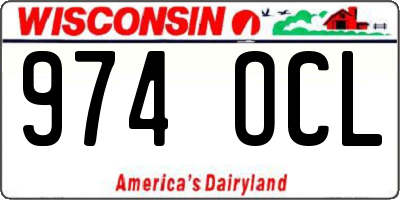 WI license plate 974OCL