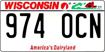 WI license plate 974OCN