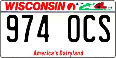 WI license plate 974OCS